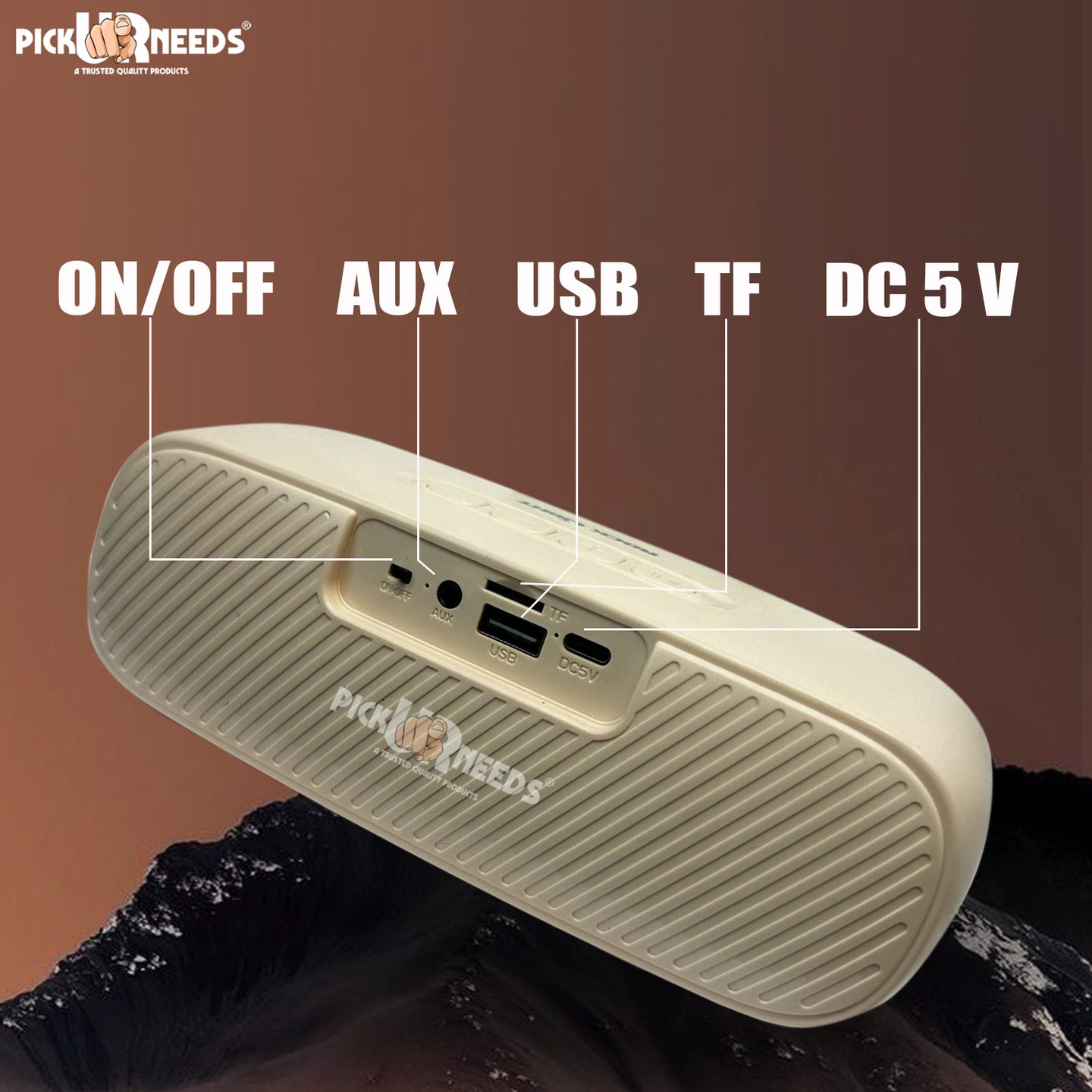 Pick Ur Needs High Quality Sound Wireless Speaker With RGB Light AUX / TF Card / USB Supported 12 W Bluetooth Speaker  (Black, 5.0 Channel)